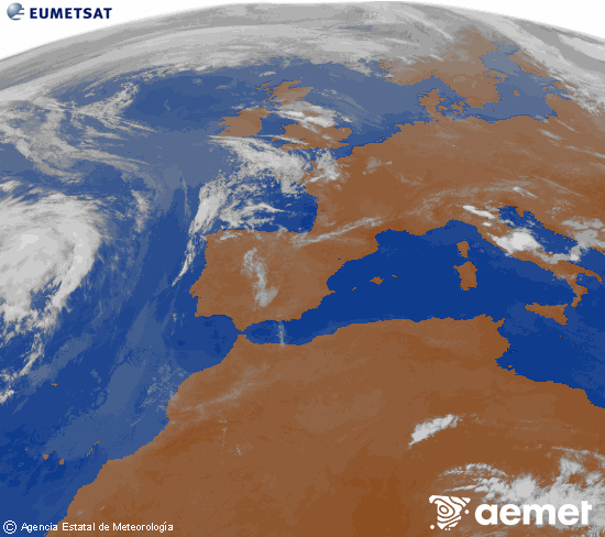Imaxe da zona de Europa e Norte de �frica da canle infravermella do sat�lite Meteosat operacional en 0�N 0�W, procesada para darlle cor.&nbsp;xoves, 28 maio  2026 08:00