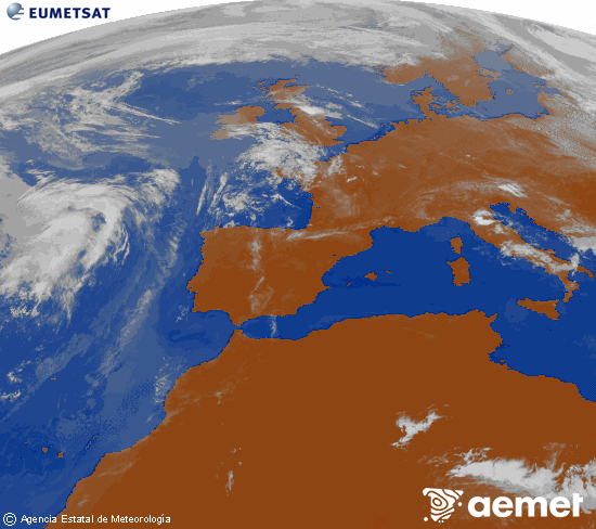 Imaxe da zona de Europa e Norte de �frica da canle infravermella do sat�lite Meteosat operacional en 0�N 0�W, procesada para darlle cor.&nbsp;xoves, 28 maio  2026 11:00