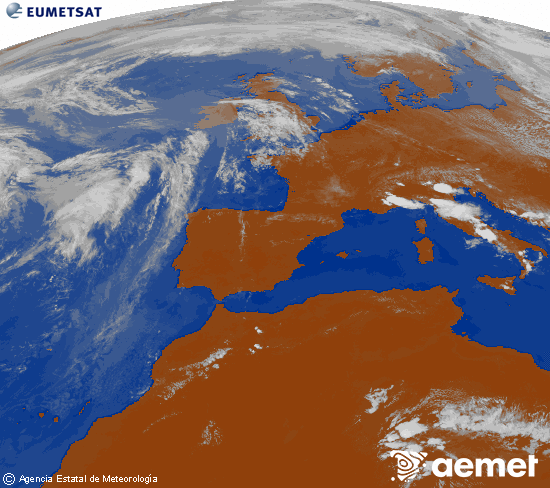Imaxe da zona de Europa e Norte de �frica da canle infravermella do sat�lite Meteosat operacional en 0�N 0�W, procesada para darlle cor.&nbsp;xoves, 28 maio  2026 15:00