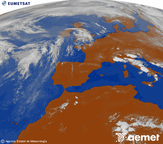 Imaxe da zona de Europa e Norte de �frica da canle infravermella do sat�lite Meteosat operacional en 0�N 0�W, procesada para darlle cor.&nbsp;xoves, 28 maio  2026 16:00