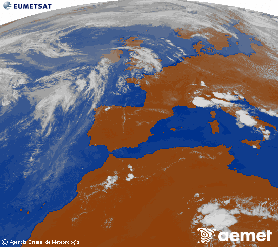 Imaxe da zona de Europa e Norte de �frica da canle infravermella do sat�lite Meteosat operacional en 0�N 0�W, procesada para darlle cor.&nbsp;xoves, 28 maio  2026 17:00