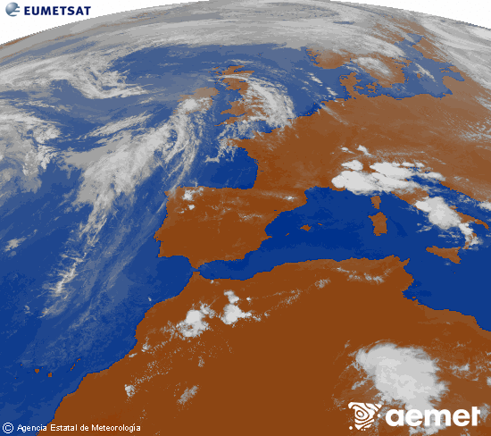 Imaxe da zona de Europa e Norte de �frica da canle infravermella do sat�lite Meteosat operacional en 0�N 0�W, procesada para darlle cor.&nbsp;xoves, 28 maio  2026 19:00