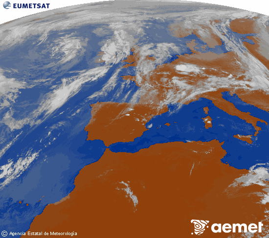 Imagen de la zona de Europa y Norte de �frica del canal infrarrojo del sat�lite Meteosat operacional en 0�N 0�W, procesada para darle color.&nbsp;Saturday, 30 May  2026 13:00