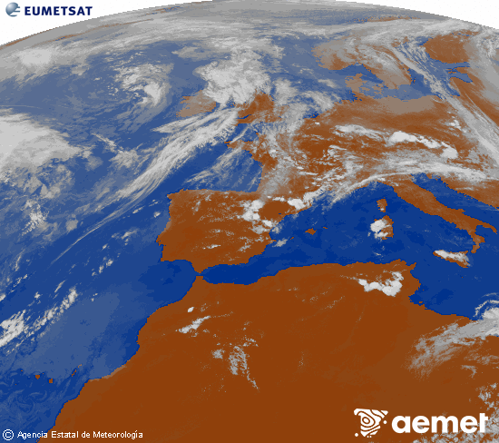 Imagen de la zona de Europa y Norte de �frica del canal infrarrojo del sat�lite Meteosat operacional en 0�N 0�W, procesada para darle color.&nbsp;Saturday, 30 May  2026 16:00