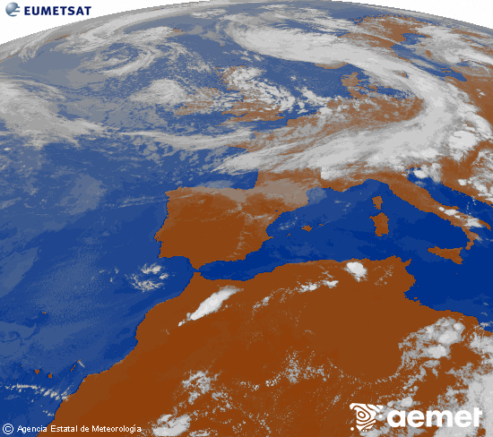 Imaxe da zona de Europa e Norte de �frica da canle infravermella do sat�lite Meteosat operacional en 0�N 0�W, procesada para darlle cor.&nbsp;martes, 9 xu�o  2026 18:00