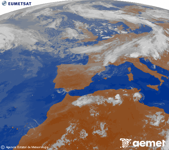 Imagen de la zona de Europa y Norte de �frica del canal infrarrojo del sat�lite Meteosat operacional en 0�N 0�W, procesada para darle color.&nbsp;asteazkena, 2026ko ekainak 10, ordua: 00:00