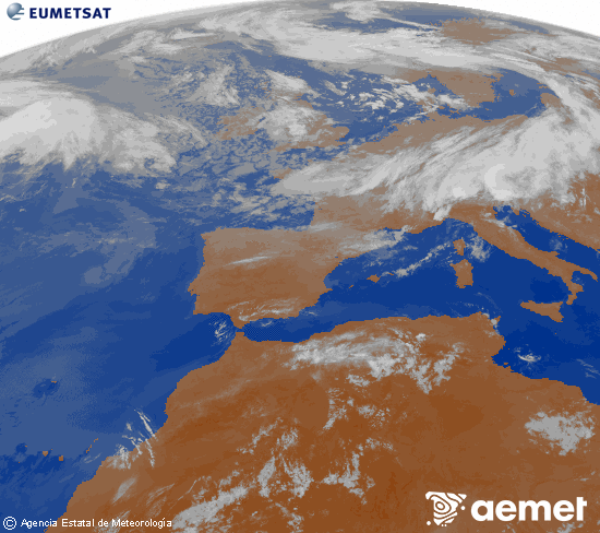 Imagen de la zona de Europa y Norte de �frica del canal infrarrojo del sat�lite Meteosat operacional en 0�N 0�W, procesada para darle color.&nbsp;asteazkena, 2026ko ekainak 10, ordua: 04:00