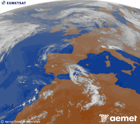 Imagen infrarroja del Meteosat a las 2026061303:00 horas UTC
