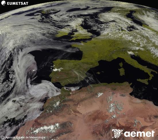 Esta imagen se genera utilizando informaci�n de los canales visibles del sat�lite METEOSAT perteneciente a la segunda generaci�n de sat�lites Meteosat (MSG). Por ese motivo, s�lo hay informaci�n en la zona iluminada por el sol. Adem�s, los canales han sido normalizados para que el brillo no dependa de la posici�n del sol.&nbsp;samedi, 13 juin  2026 11:00