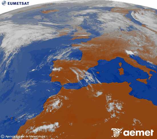 Imagen de la zona de Europa y Norte de �frica del canal infrarrojo del sat�lite Meteosat operacional en 0�N 0�W, procesada para darle color.&nbsp;s�bado, 13 junio 2026 a las 11:00