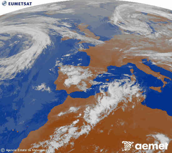 Imagen de la zona de Europa y Norte de �frica del canal infrarrojo del sat�lite Meteosat operacional en 0�N 0�W, procesada para darle color.&nbsp;Monday, 15 June  2026 00:00