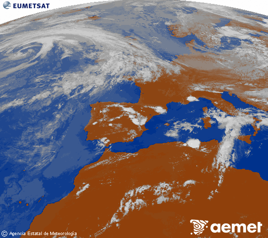 Imagen de la zona de Europa y Norte de �frica del canal infrarrojo del sat�lite Meteosat operacional en 0�N 0�W, procesada para darle color.&nbsp;astelehena, 2026ko ekainak 15, ordua: 16:00