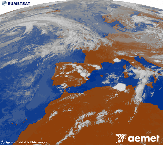 Imagen de la zona de Europa y Norte de �frica del canal infrarrojo del sat�lite Meteosat operacional en 0�N 0�W, procesada para darle color.&nbsp;astelehena, 2026ko ekainak 15, ordua: 17:00