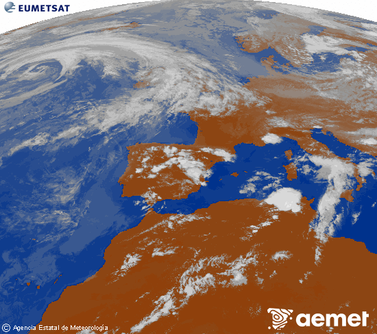 Imagen de la zona de Europa y Norte de �frica del canal infrarrojo del sat�lite Meteosat operacional en 0�N 0�W, procesada para darle color.&nbsp;astelehena, 2026ko ekainak 15, ordua: 18:00