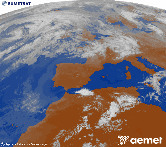 Imagen infrarroja del Meteosat a las 2026061608:00 horas UTC