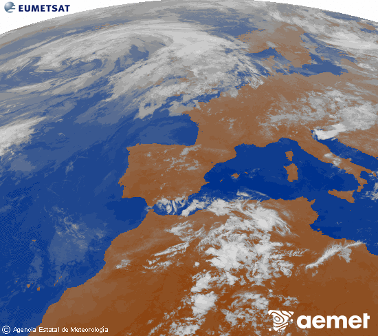 Imagen de la zona de Europa y Norte de �frica del canal infrarrojo del sat�lite Meteosat operacional en 0�N 0�W, procesada para darle color.&nbsp;asteazkena, 2026ko ekainak 17, ordua: 01:00