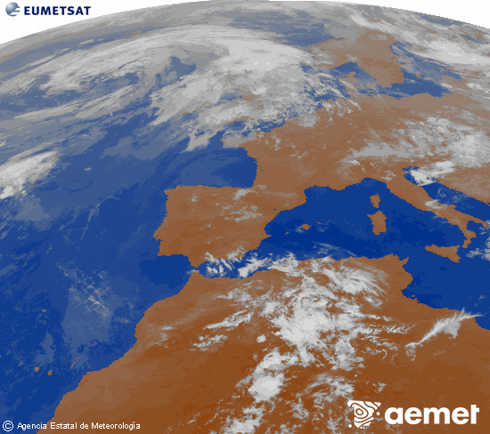 Imagen de la zona de Europa y Norte de �frica del canal infrarrojo del sat�lite Meteosat operacional en 0�N 0�W, procesada para darle color.&nbsp;Wednesday, 17 June  2026 02:00