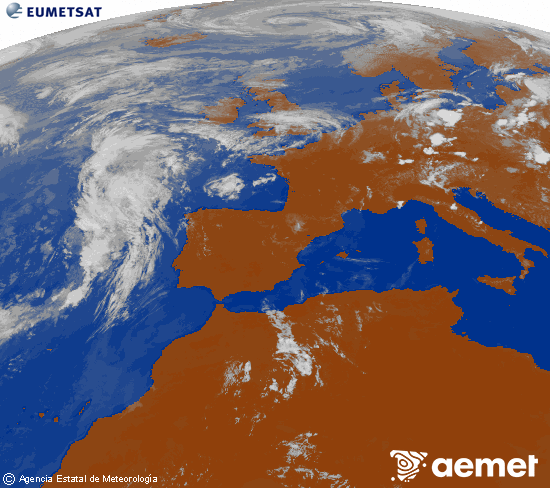 Imagen de la zona de Europa y Norte de �frica del canal infrarrojo del sat�lite Meteosat operacional en 0�N 0�W, procesada para darle color.&nbsp;domingo, 21 junio 2026 a las 13:00