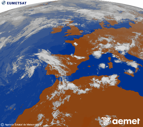 Imaxe da zona de Europa e Norte de �frica da canle infravermella do sat�lite Meteosat operacional en 0�N 0�W, procesada para darlle cor.&nbsp;martes, 23 xu�o  2026 19:00
