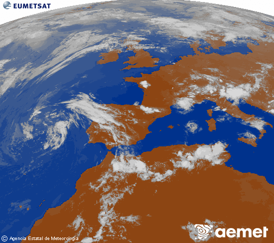 Imaxe da zona de Europa e Norte de �frica da canle infravermella do sat�lite Meteosat operacional en 0�N 0�W, procesada para darlle cor.&nbsp;martes, 23 xu�o  2026 20:00