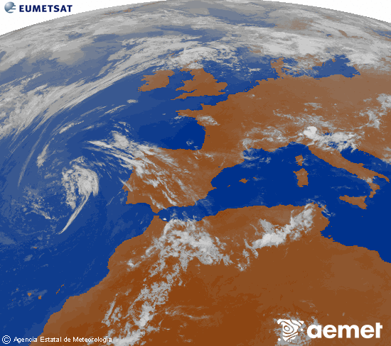 Imaxe da zona de Europa e Norte de �frica da canle infravermella do sat�lite Meteosat operacional en 0�N 0�W, procesada para darlle cor.&nbsp;martes, 23 xu�o  2026 23:00