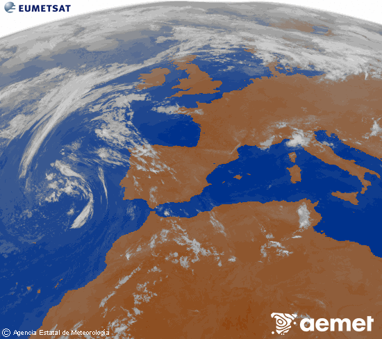 Imaxe da zona de Europa e Norte de �frica da canle infravermella do sat�lite Meteosat operacional en 0�N 0�W, procesada para darlle cor.&nbsp;m�rcores, 24 xu�o  2026 05:00