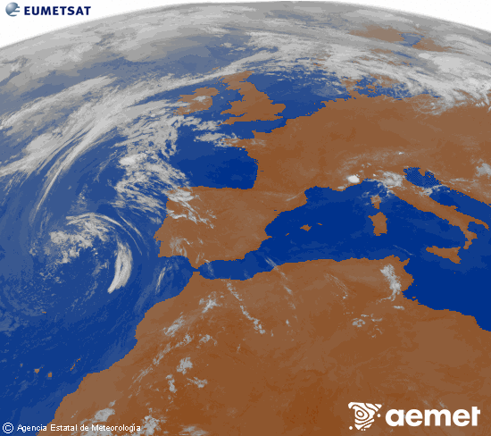 Imaxe da zona de Europa e Norte de �frica da canle infravermella do sat�lite Meteosat operacional en 0�N 0�W, procesada para darlle cor.&nbsp;m�rcores, 24 xu�o  2026 07:00