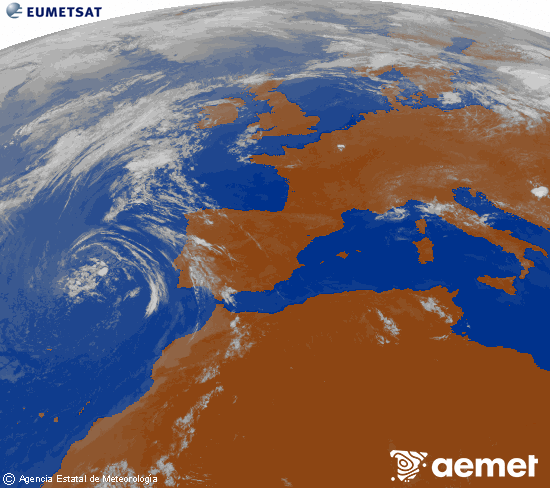 Imaxe da zona de Europa e Norte de �frica da canle infravermella do sat�lite Meteosat operacional en 0�N 0�W, procesada para darlle cor.&nbsp;m�rcores, 24 xu�o  2026 10:00