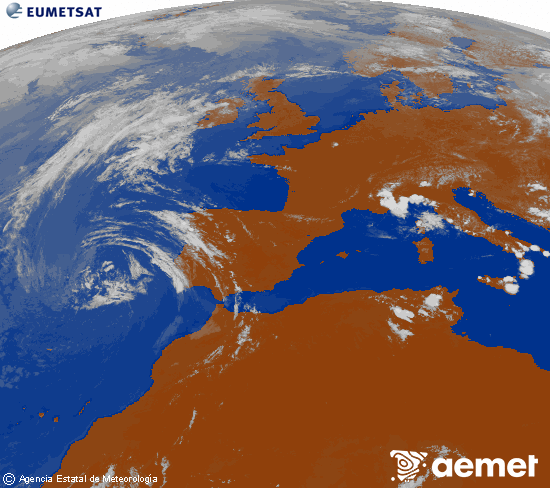 Imaxe da zona de Europa e Norte de �frica da canle infravermella do sat�lite Meteosat operacional en 0�N 0�W, procesada para darlle cor.&nbsp;m�rcores, 24 xu�o  2026 14:00