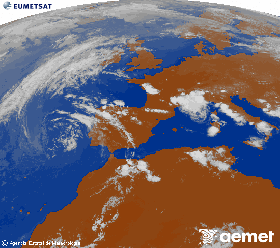 Imaxe da zona de Europa e Norte de �frica da canle infravermella do sat�lite Meteosat operacional en 0�N 0�W, procesada para darlle cor.&nbsp;m�rcores, 24 xu�o  2026 19:00
