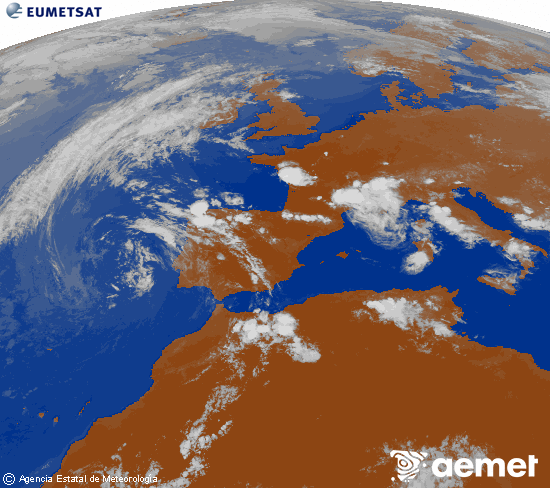 Imaxe da zona de Europa e Norte de �frica da canle infravermella do sat�lite Meteosat operacional en 0�N 0�W, procesada para darlle cor.&nbsp;m�rcores, 24 xu�o  2026 20:00