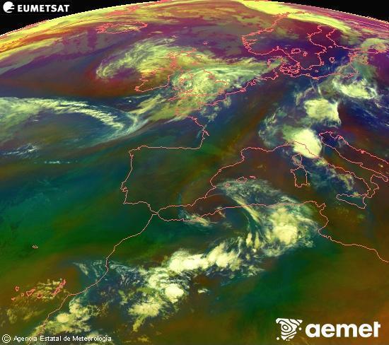 RGB composition where several channels of satellite Meteosat operational in 0� N 0� W are mixed, providing air mass and cloudiness features.&nbsp;Tuesday, 30 June  2026 02:00