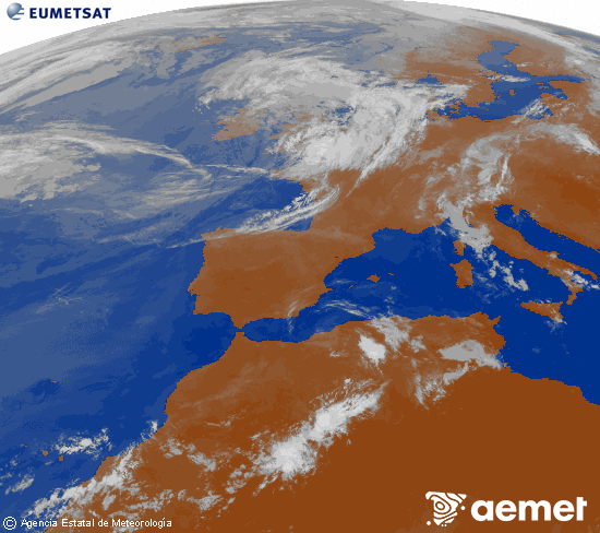 Imagen de la zona de Europa y Norte de �frica del canal infrarrojo del sat�lite Meteosat operacional en 0�N 0�W, procesada para darle color.&nbsp;Tuesday, 30 June  2026 09:00