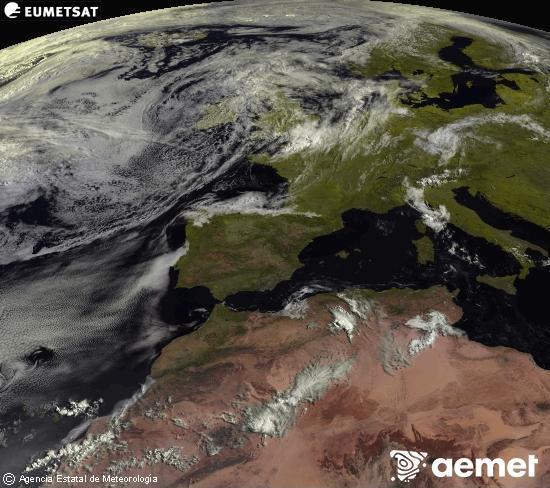 Esta imagen se genera utilizando informaci�n de los canales visibles del sat�lite METEOSAT perteneciente a la segunda generaci�n de sat�lites Meteosat (MSG). Por ese motivo, s�lo hay informaci�n en la zona iluminada por el sol. Adem�s, los canales han sido normalizados para que el brillo no dependa de la posici�n del sol.&nbsp;asteartea, 2026ko ekainak 30, ordua: 10:00