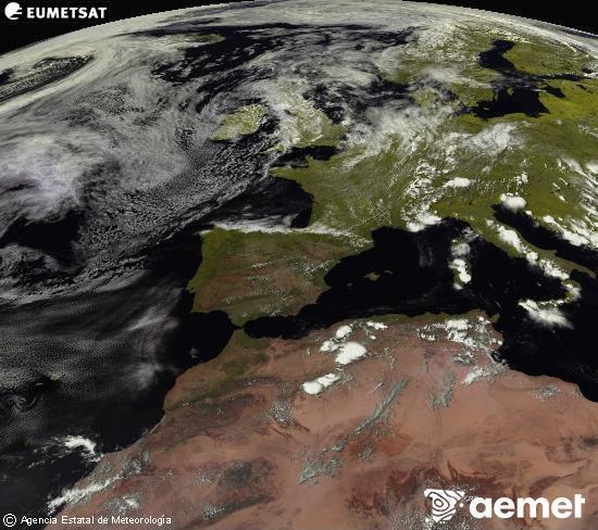 Esta imagen se genera utilizando informaci�n de los canales visibles del sat�lite METEOSAT perteneciente a la segunda generaci�n de sat�lites Meteosat (MSG). Por ese motivo, s�lo hay informaci�n en la zona iluminada por el sol. Adem�s, los canales han sido normalizados para que el brillo no dependa de la posici�n del sol.&nbsp;asteartea, 2026ko ekainak 30, ordua: 16:00