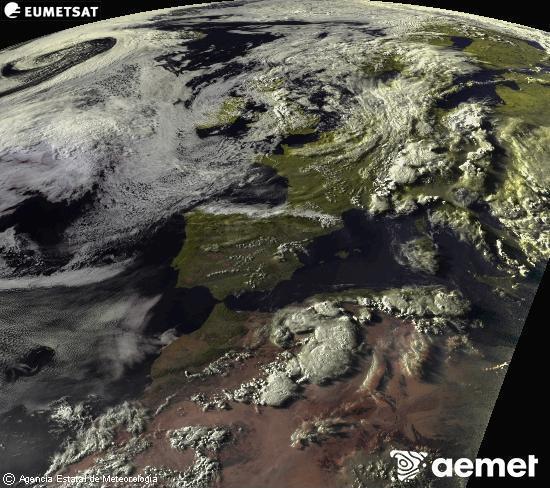 Esta imagen se genera utilizando informaci�n de los canales visibles del sat�lite METEOSAT perteneciente a la segunda generaci�n de sat�lites Meteosat (MSG). Por ese motivo, s�lo hay informaci�n en la zona iluminada por el sol. Adem�s, los canales han sido normalizados para que el brillo no dependa de la posici�n del sol.&nbsp;asteartea, 2026ko ekainak 30, ordua: 20:00