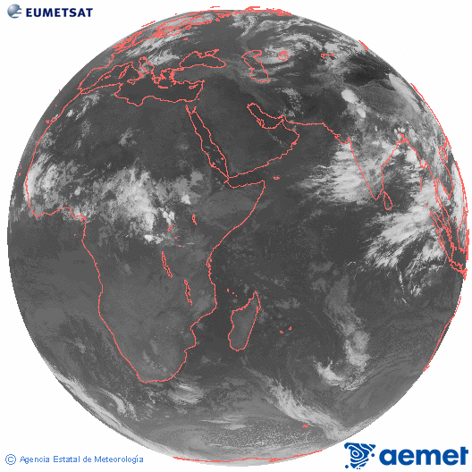 Oc�ano �ndico. Imagen global del canal infrarrojo (10.8&mu;m) de Meteosat, perteneciente a la serie MSG (Meteosat Segunda Generaci�n) y situado en 41.5° E.&nbsp;asteazkena, 2026ko uztailak 01, ordua: 05:00