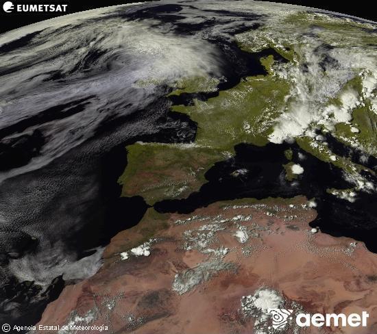 Esta imagen se genera utilizando informaci�n de los canales visibles del sat�lite METEOSAT perteneciente a la segunda generaci�n de sat�lites Meteosat (MSG). Por ese motivo, s�lo hay informaci�n en la zona iluminada por el sol. Adem�s, los canales han sido normalizados para que el brillo no dependa de la posici�n del sol.&nbsp;dimecres, 1 de juliol  2026 17:00