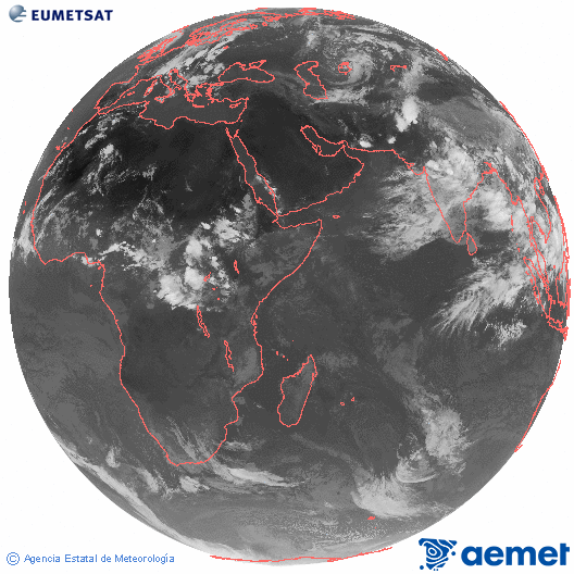 Oc�ano �ndico. Imagen global del canal infrarrojo (10.8&mu;m) de Meteosat, perteneciente a la serie MSG (Meteosat Segunda Generaci�n) y situado en 41.5° E.&nbsp;asteazkena, 2026ko uztailak 01, ordua: 17:00