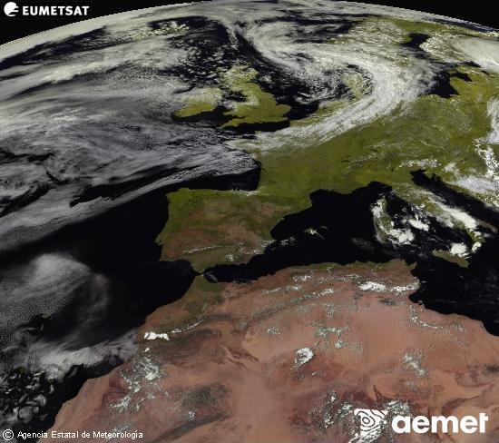 Esta imaxe x�rase utilizando informaci�n das canles visibles do sat�lite METEOSAT pertencente � segunda xeraci�n de sat�lites  Meteosat (MSX). Por ese motivo, s� hai informaci�n na zona iluminada polo sol. Ademais, as canles foron normalizadas para que o brillo non dependa da posici�n do sol.&nbsp;xoves, 2 xullo  2026 16:00