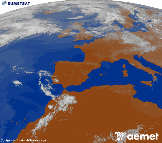 Imagen infrarroja del Meteosat a las 2026070418:00 horas UTC