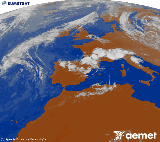 Imagen infrarroja del Meteosat a las 2026071018:00 horas UTC