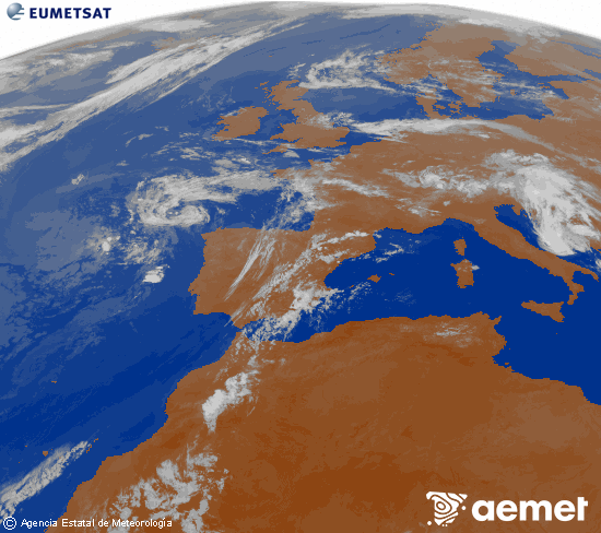 Imagen de la zona de Europa y Norte de �frica del canal infrarrojo del sat�lite Meteosat operacional en 0�N 0�W, procesada para darle color.&nbsp;Thursday, 16 July  2026 03:00