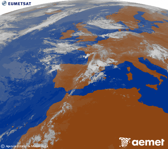 Imagen de la zona de Europa y Norte de �frica del canal infrarrojo del sat�lite Meteosat operacional en 0�N 0�W, procesada para darle color.&nbsp;osteguna, 2026ko uztailak 16, ordua: 09:00
