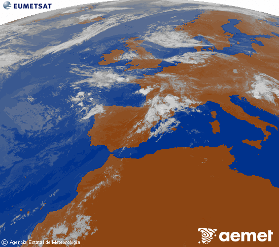Imagen de la zona de Europa y Norte de �frica del canal infrarrojo del sat�lite Meteosat operacional en 0�N 0�W, procesada para darle color.&nbsp;osteguna, 2026ko uztailak 16, ordua: 10:00