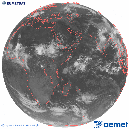 Oc�ano �ndico. Imaxe global da canle infravermella (10.8&mu;m) de Meteosat, pertencente � serie MSX (Meteosat Segunda Xeraci�n) e situado en 41.5°E.&nbsp;venres, 17 xullo  2026 02:00