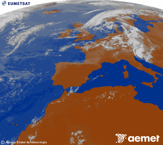 Imagen de la zona de Europa y Norte de �frica del canal infrarrojo del sat�lite Meteosat operacional en 0�N 0�W, procesada para darle color.&nbsp;vendredi, 17 juillet  2026 12:00
