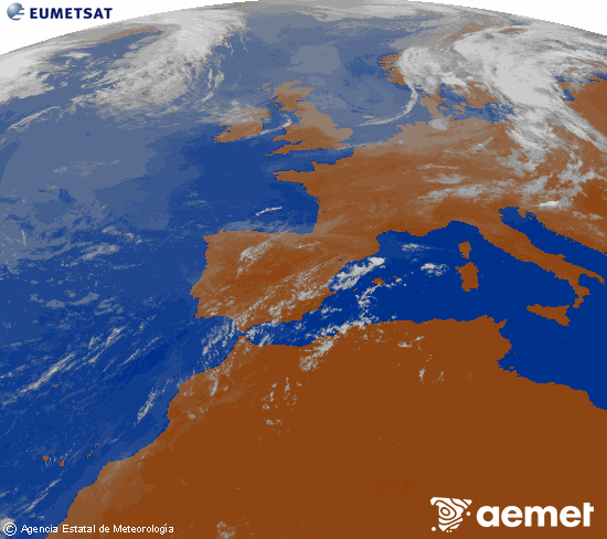 Imagen de la zona de Europa y Norte de �frica del canal infrarrojo del sat�lite Meteosat operacional en 0�N 0�W, procesada para darle color.&nbsp;s�bado, 18 julio 2026 a las 10:00