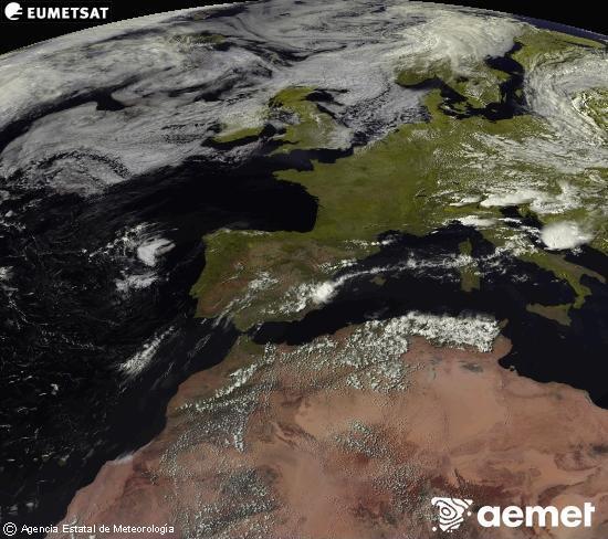 Esta imagen se genera utilizando informaci�n de los canales visibles del sat�lite METEOSAT perteneciente a la segunda generaci�n de sat�lites Meteosat (MSG). Por ese motivo, s�lo hay informaci�n en la zona iluminada por el sol. Adem�s, los canales han sido normalizados para que el brillo no dependa de la posici�n del sol.&nbsp;mardi, 21 juillet  2026 17:00