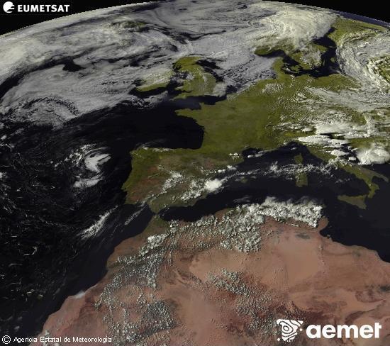 Esta imagen se genera utilizando informaci�n de los canales visibles del sat�lite METEOSAT perteneciente a la segunda generaci�n de sat�lites Meteosat (MSG). Por ese motivo, s�lo hay informaci�n en la zona iluminada por el sol. Adem�s, los canales han sido normalizados para que el brillo no dependa de la posici�n del sol.&nbsp;mardi, 21 juillet  2026 18:00